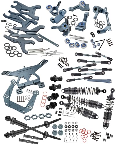 Upgrades for 1/10 Slash 2WD(VXL),RC Shocks,Suspension Arm,Caster Block,Steering Blocks,Stub Axle Carriers,Steering Bellcranks,Shock Tower,Camber Links,Drive Shaft,Hex Hub Adapters,Titanium - color: Titanium - Upgrades