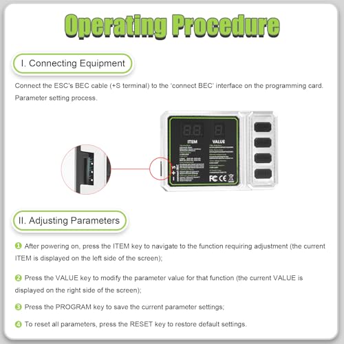 GOUPRC RC Program Card for GOUPRC Brushless ESC Electronic Speed Controller for 1/10 RC Car Programming Model Setting