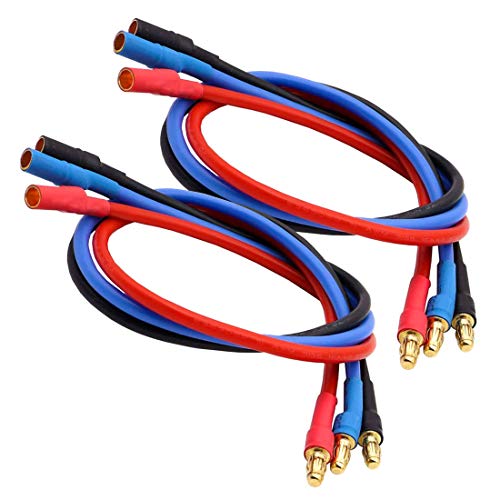 6pcs 3.5mm Banana Gold Bullet Connector Extension Cable RC Brushless Motor ESC Extension Cable Wire RC Carb Parts (16AWG 30CM)