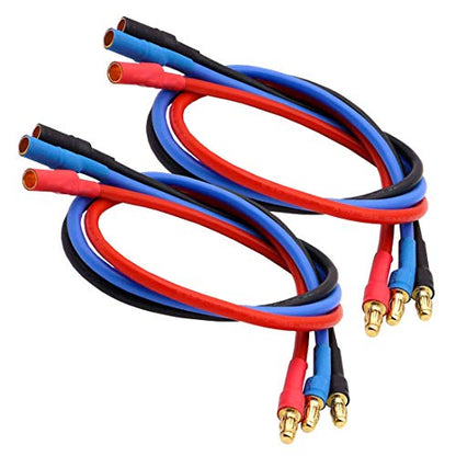 6pcs 3.5mm Banana Gold Bullet Connector Extension Cable RC Brushless Motor ESC Extension Cable Wire RC Carb Parts (16AWG 30CM)