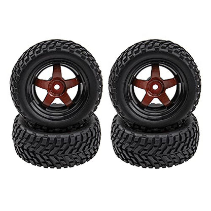 12mm Hex Hub 75mm/2.95'' Rubber Tires & Plastic Wheel Rims with Foam Compatible with HSP Tamiya HPI Kyosho 1/10 On-Road Touring Car,WLtoys 1/14 144001 RC Buggy (5-Spoke) - style: 5-Spoke