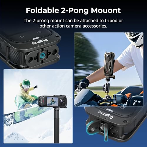 SMALLRIG Cage for Insta360 X5 Accessories, Aluminum Alloy Protective Case for Insta360 x5 with Quick Release, Built-in Cold Shoe Mounts & 1/4" Threads, with Silicone Lens Guard Cap - 5195 - style: for Insta360 X5