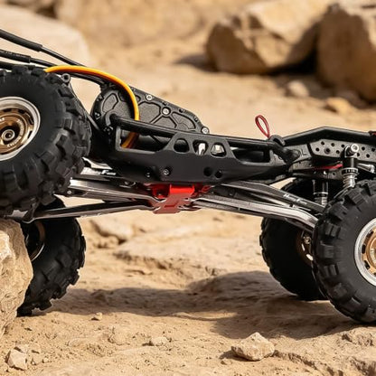 Steering Links & Body Links Set, CNC Metal Linkage High Clearance Chassis Links Upgrade Parts for Axial SCX30 1/30 RC Crawler(Titanium)