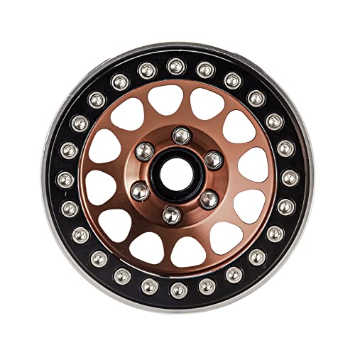 INJORA 1.9 Beadlock Wheel Deep Dish Negative Offset 10.4mm Wheel Rim for 1/10 RC Crawler Auto Axial SCX10 90046 AXI03007 TRX4 VS4-10 Gen8 MST CFX(Black＆Copper) - color: Black＆copper