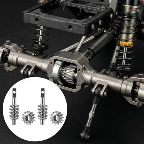 2 Set 2/13T Axle Worm Gear for 1/30 Axial SCX30, Stainless Steel Overdrive Gear Parts for Upgrades RC Crawler Performance