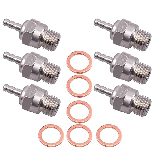 70117 Hot Glow Plug No.3 N3 Spark Nitro Engine Parts Replace OS 8 for Traxxas HPI HSP Kyosho 1/8 1/10 RC Car Truck Buggy (Pack of 6) - color: Silver