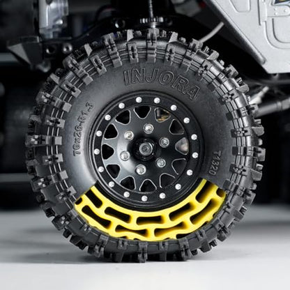 INJORA 1.3 70 * 26mm Cling On Tires and Silicone Rubber Inserts, Yellow - color: Yellow