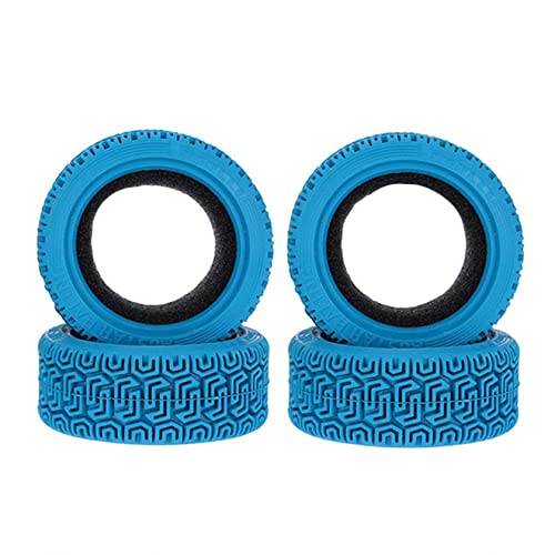 1/10 RC Car Racing Flat Run Sponge Insert Rubber Tyres 68mm Tires for 1:10 RC On Road Car Tamiya HSP HPI Kyosho RC Rally Car (Blue) - color: Blue