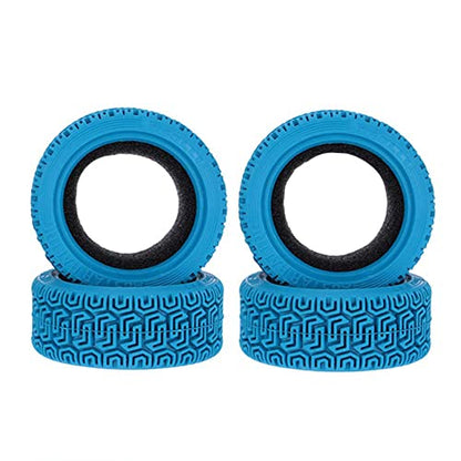 1/10 RC Car Racing Flat Run Sponge Insert Rubber Tyres 68mm Tires for 1:10 RC On Road Car Tamiya HSP HPI Kyosho RC Rally Car (Blue) - color: Blue