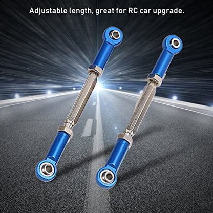 Drfeify 6Pcs Aluminum Alloy Adjustable Push Rods, Turnbuckle Rod Linkage Accessories with 5 Colors, for RC Car Series Upgrade (Blue) - color: Blue