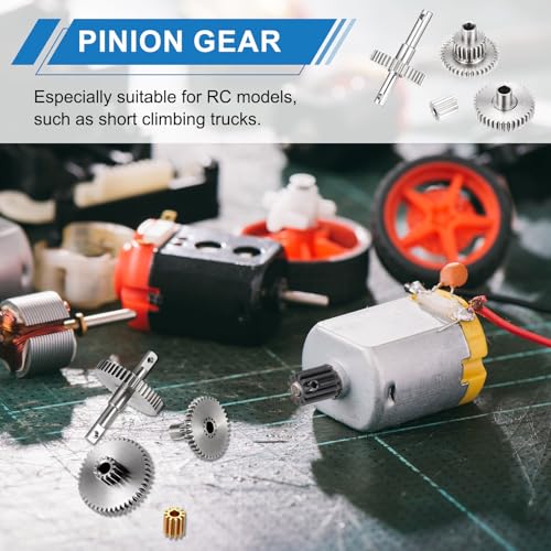 MECCANIXITY Stainless Steel 16.6:1 Transmission Gear Set, High Speed Pinion Diff Gear with Four Sizes for TRX4M 1/18 RC Crawler Car, Silver - style: 16.1:1 with Silver