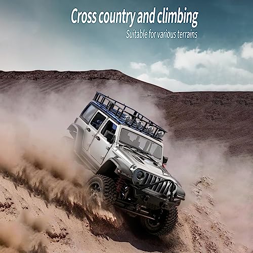 GoolRC RC Crawler, 1:12 Scale 4WD Remote Control Car, Off-Road Truck with Lights, 2.4Ghz RC Rock Crawler 4x4 All Terrain RC Car with 2 Battery - color: Black, size: 2 Battery