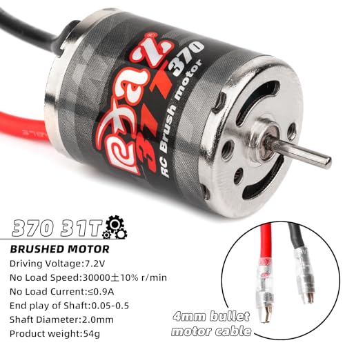 Brushed Power Combo 370 31T Motor 60/320A ESC BEC 6V/2A Splash-Proof for 1/16 1/18 RC Buggy Car Traxxas LaTrax Teton Rally Desert Prerunner Losi Mini-T 2.0 LMT, RC Drift Buggy Truck Car - size: 370 31T