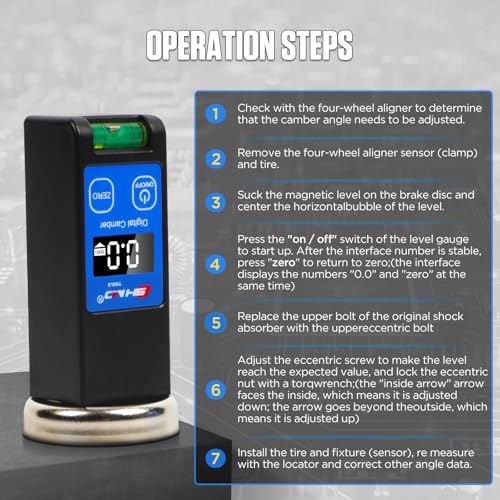 Universal Camber Gauge Digital Wheel Alignment Tool | BELEY Caster Camber Gauge Magnetic LCD for Car Truck RV SUV Wheel Alignmen