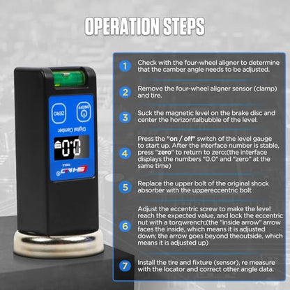Universal Camber Gauge Digital Wheel Alignment Tool | BELEY Caster Camber Gauge Magnetic LCD for Car Truck RV SUV Wheel Alignmen
