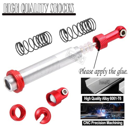 130mm RC Shocks Absorber Upgrades for 1/10 RC Hobby Cars,7075 Aluminum Full Metal Front Rear Shocks Absorber Damper,4PCS Red - size: 130 MM (5.12 in)