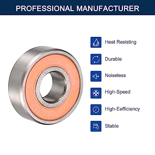 1615-2RS Deep Groove Ball Bearings, ID 7/16" x OD 1-1/8" x Width 3/8" Double Rubber Sealed Ball Bearing Pre-Lubricated Chrome Steel Z2 Lever 10pcs - size: 1615-2RS 7/16"x1-1/8"x3/8"