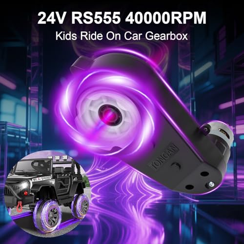2Pcs 24V RS555 40000RPM 12V&18V&20V&24V Ride On Upgrade Motor Gearbox Power Wheels Electric Motor High Speed Engine Jeep Kid Trax Upgrade Replacement Parts