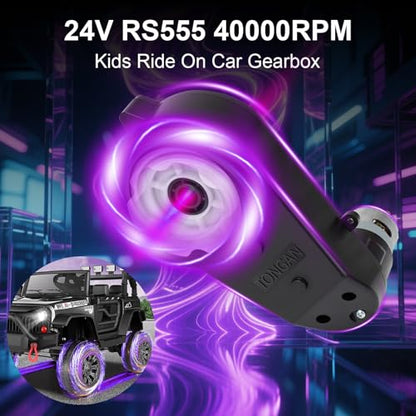 2Pcs 24V RS555 40000RPM 12V&18V&20V&24V Ride On Upgrade Motor Gearbox Power Wheels Electric Motor High Speed Engine Jeep Kid Trax Upgrade Replacement Parts