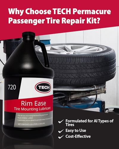 TECH Rim Ease Tire Mounting Lube - Petro/Silicone Free Inhibitor 1 Gallon | Petroleum And Silicone-Free Formula Features Rust Inhibitors In A Ready-To-Use Solution