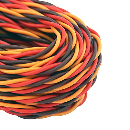 26awg Servo Extension Cable Wire 32 feet 30 Cores Lead 3-pin Line for Futaba JR RC Servo Hobby Model Drones Boats Planes DIY Accessories(E252-1)
