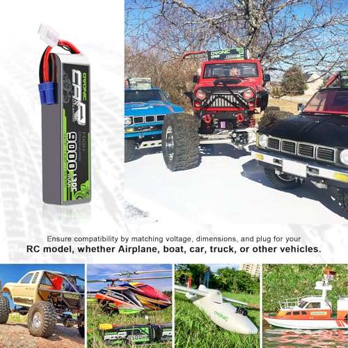 OVONIC 4S LiPo Battery 9000mAh 14.8V 130C RC Battery with EC5 Connector (2 Pack)