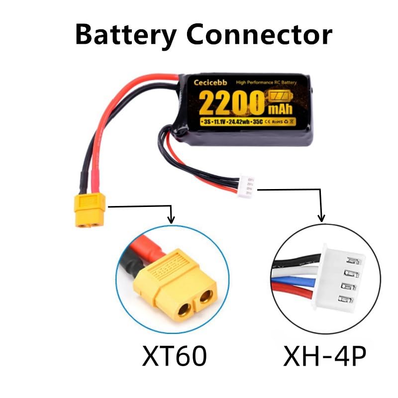 3S Lipo Battery 35C 2200mAh 11.1V Shorty Pack Battery with XT60 Connector for Airplane RC Quadcopter Helicopter FPV Drone RC Car Truck RC Vehicles 1 Pack with Charger