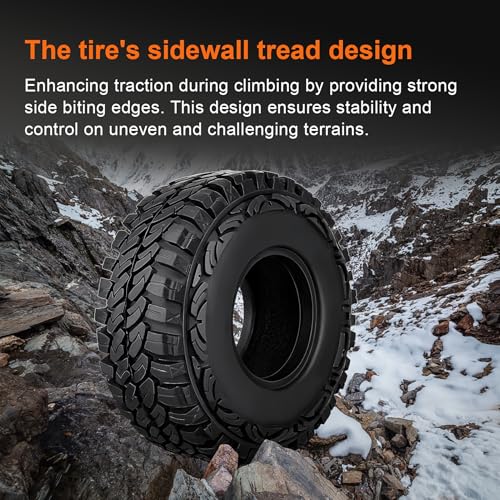 1.9 Crawler Tires with Foam Inserts for Traxxas TRX-4 Axial SCX10 II III 1/10 RC Rock Crawler Car