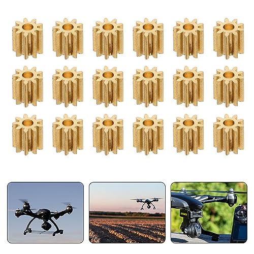 Scicalife 20 Pcs Copper Pinion 10 Tooth Small Modulus Mechanical Gear Set 0.19 in Mini Motor Gears for Diy Models Rc Vehicle Parts Micro Motor Assemblies Science Projects