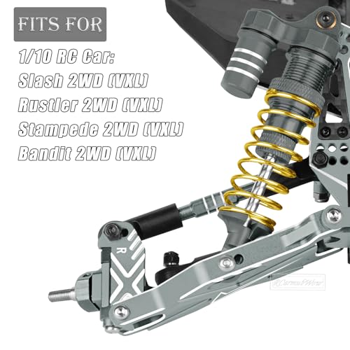 RC Caster Block Set Upgrades Part for 1/10 2WD Slash/Rustler/Stampede 2WD/Bandit 2WD VXL,Aluminium Left Right Caster Blocks,Front Steering Block,Rear Stub Axle Carriers,Titanium