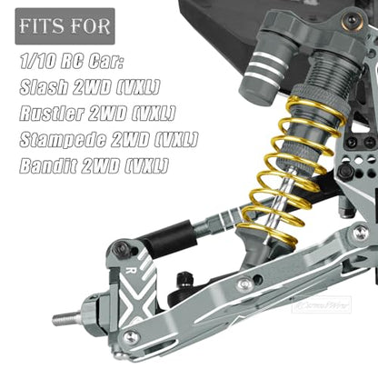 RC Caster Block Set Upgrades Part for 1/10 2WD Slash/Rustler/Stampede 2WD/Bandit 2WD VXL,Aluminium Left Right Caster Blocks,Front Steering Block,Rear Stub Axle Carriers,Titanium
