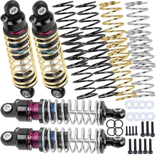 Upgrades Part for 1/18 Granite GROM 1/16 MojaveGrom 1/14 Typhon Grom,Big Bore RC Shocks Absorber Damper,Aluminium Front Rear Assembled Full Metal Shocks,4PCS Color - color: Color(for 1/16 1/18)