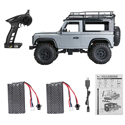 GoolRC MN 99s RC Car, 1/12 Scale 4WD 2.4G Remote Control Car for and Adults, RTR RC Crawler Off Road Truck for Land Rover Vehicle Models with 2 Batteries - size: 2 Batteries