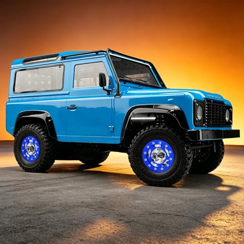 4PCS Aluminum 1.55" Beadlock Wheel Replacement Ring for AXIAL UTB18 D90 TF2 CC01 AX90069 MST JIMNY 1/10 RC Crawler Trail Truck Car (Blue) - color: Blue