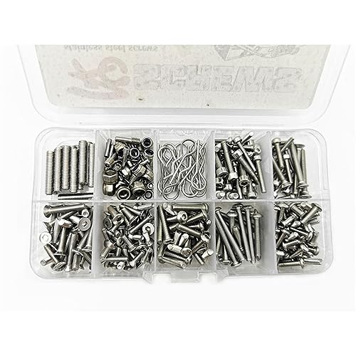 Stainless Steel Screws Nut Bolt Set RC Repair Box Tool Kit RC Parts for Axial SCX10 II 90046 90047 RC Crawler Car
