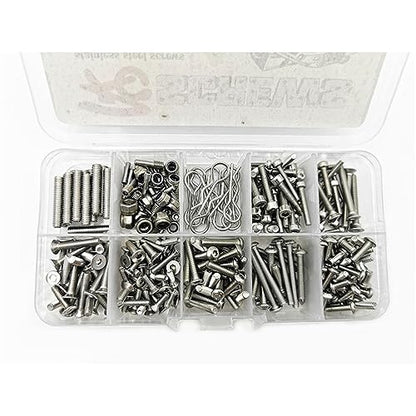 Stainless Steel Screws Nut Bolt Set RC Repair Box Tool Kit RC Parts for Axial SCX10 II 90046 90047 RC Crawler Car