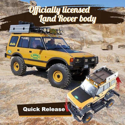 BEEZRC FMS 1/10 FCX10 RC Crawler Officially Authorized Land Rover Series, Camel Trophy Edition RC Model 4WD RC Rock Truck, 2.4Ghz Hobby Grade, RC Off Road Vehicle for Adults RS(Defender 110) - style: Defender