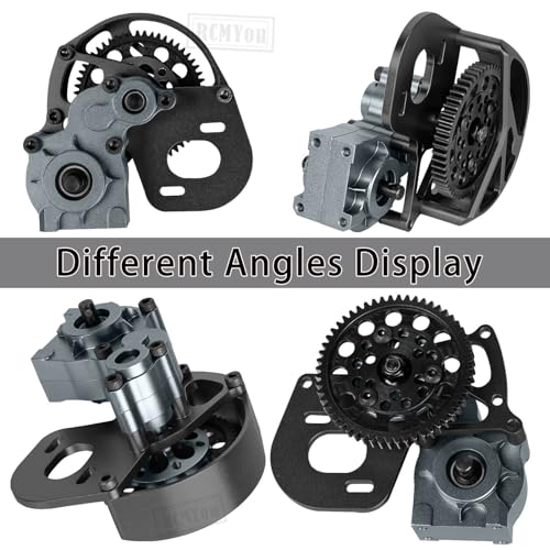 Transmission Gearbox Upgrades Part for 1/10 SCX10, SCX10 II 90046,90047,AX10 RC Crawler Truck,Aluminum Center Transmission Gearbox Hops up,Black&Titanium - color: Black&titanium for Upgrades