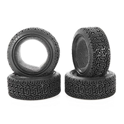 1/10 RC Car Racing Flat Run Sponge Insert Rubber Tyres 68mm Tires for 1:10 RC On Road Car Tamiya HSP HPI Kyosho RC Rally Car (Black) - color: Black