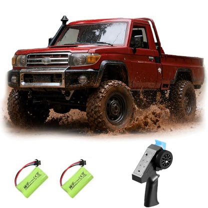 1/12 RC Truck LC 79 Pickup Trucks 2.4G Full Proportional Rock Crawler 4WD Electric Remote Control Car Off-Road Climbing Vehicle RTR 280 Motor LED Searchlight Hobby Grade Drift Car 2 Batteries - color: Red