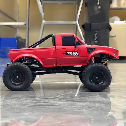 1/24 Pickup Truck Hard Body with Rear Cage Frame Wheelbase 133mm for 1/24 RC Crawler Axial SCX24 Bronco/Wrangler/C10/Base Camp Shell Upgrade (Cyan-Gold) - color: Cyan-gold