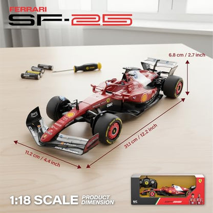 Voltz Toys Licensed 1:18 Ferrari SF-25 Remote Control Vehicle - RC Series for Kids and Adults - 2.4GHz Racing Toy for Gift (1:18 Ferrari SF-25) - color: 1:18 Ferrari Sf-25
