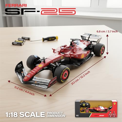 Voltz Toys Licensed 1:18 Ferrari SF-25 Remote Control Vehicle - RC Series for Kids and Adults - 2.4GHz Racing Toy for Gift (1:18 Ferrari SF-25) - color: 1:18 Ferrari Sf-25