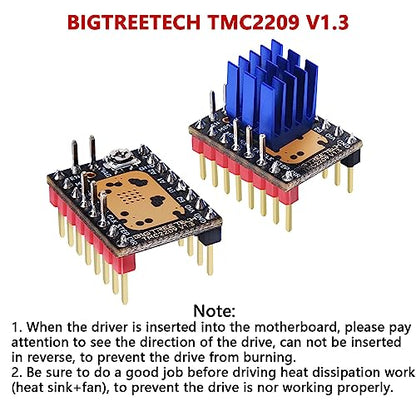 BIGTREETECH TMC2209 V1.3 UART Stepper Motor Driver 2.8A Peak Stepstick Silent Driver for Manta M8P, Octopus V1.1, Octopus Pro, SKR 3, SKR V1.4 Turbo, SKR Pro V1.2 3D Printer Control Board (2 PCS) - style: TMC2209 V1.3*2