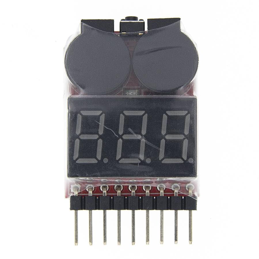 1pcs 1-8S Lipo/Li-ion/Fe RC Helicopter Airplane Boat etc Voltage 2 IN1 Tester Low Voltage Buzzer Alarm