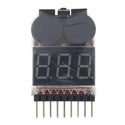 1pcs 1-8S Lipo/Li-ion/Fe RC Helicopter Airplane Boat etc Voltage 2 IN1 Tester Low Voltage Buzzer Alarm