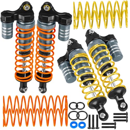 Upgrades Part Front Rear Assembled Full Metal Shocks Aluminum Big Bore RC Shocks Absorber Damper for 1/10 Slash/Rustler/Stampede/Bandit 4X4 4WD 2WD(VXL).Titanium(4PCS) - color: Titanium(4PCS)