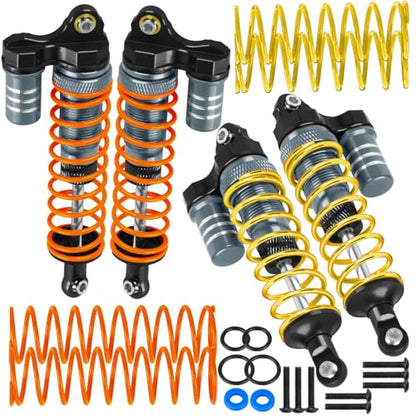 Upgrades Part Front Rear Assembled Full Metal Shocks Aluminum Big Bore RC Shocks Absorber Damper for 1/10 Slash/Rustler/Stampede/Bandit 4X4 4WD 2WD(VXL).Titanium(4PCS) - color: Titanium(4PCS)