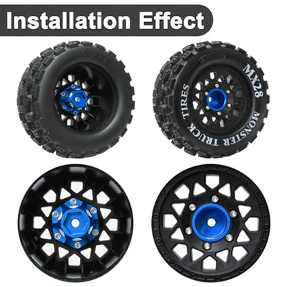 LRFHL 1/10 6x30 to 14mm Hex Adapters for 1/10 Proline Arrma Senton Granite | 20mm Thickness, Aluminum Wheel Hex Hub Adapter Upgrade Parts, Blue - color: Blue 14mm