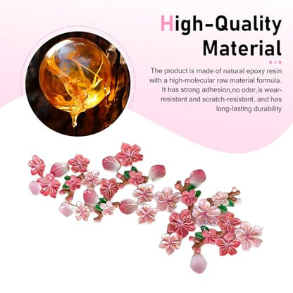 32 PCS 3D Stereo Cherry Blossom Car Stickers, Flower Design DIY Car Body Bumper Decoration, Personalized Scratch Cover Waterproof Decals, Universal for Cars SUVs Trucks (Pink) - size: 32 PCS